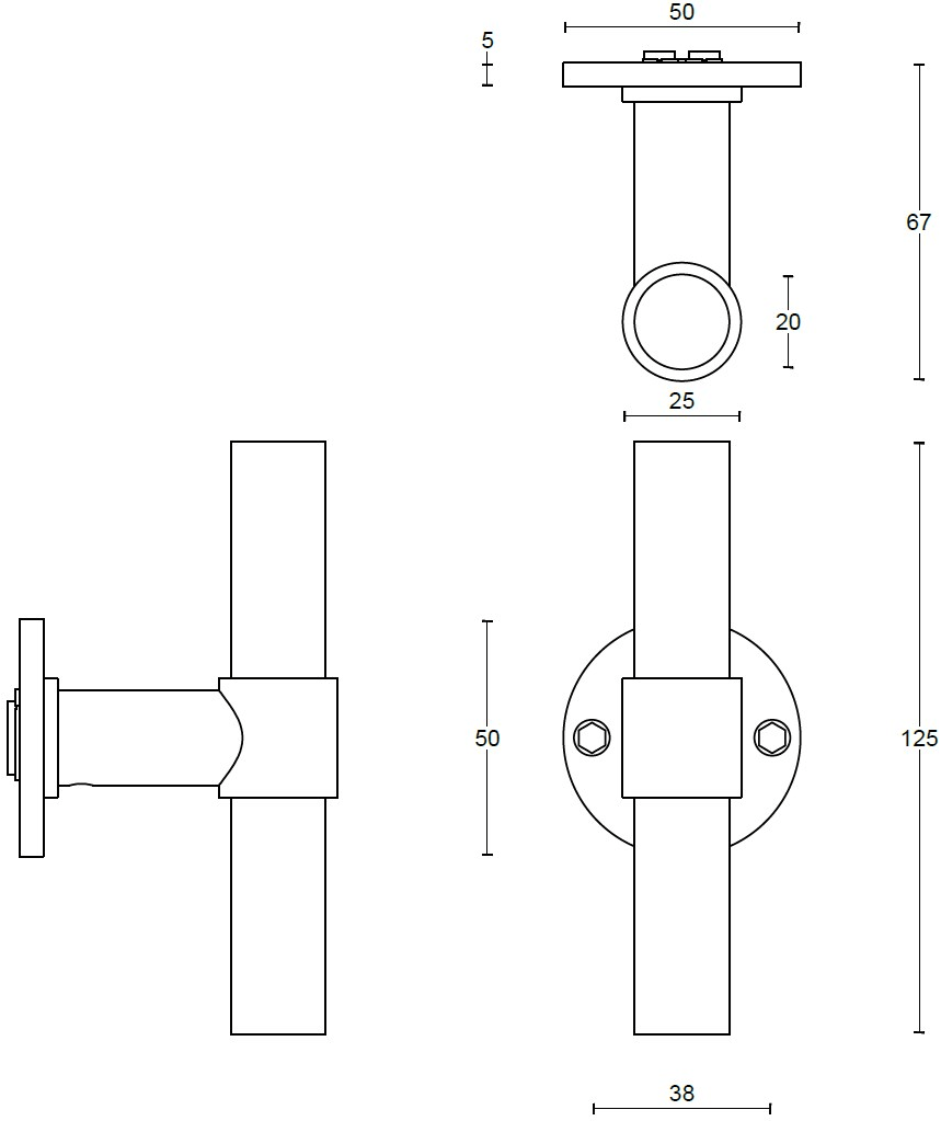 Formani Стальная ручка с атласной отделкой на розе One Pbt20xl/50 - Вид №1