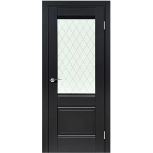 Комплект двери Классико-43 со стеклом 60x200 см Hardflex черный с добором 100 мм 89430441 STLM-2059923