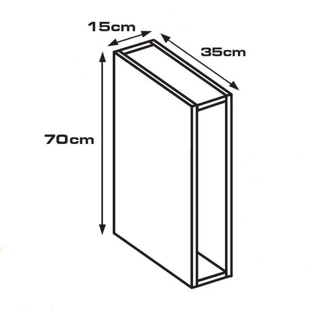 Каркас навесной 15x70x35 см, ЛДСП, цвет белый DELINIA STLM-2178995 - Вид №6