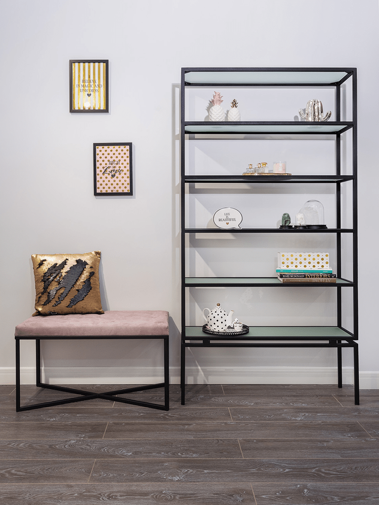 Стеллаж металлический на черном основании Gerda FOR MISS  263948 Черный  - Вид №1