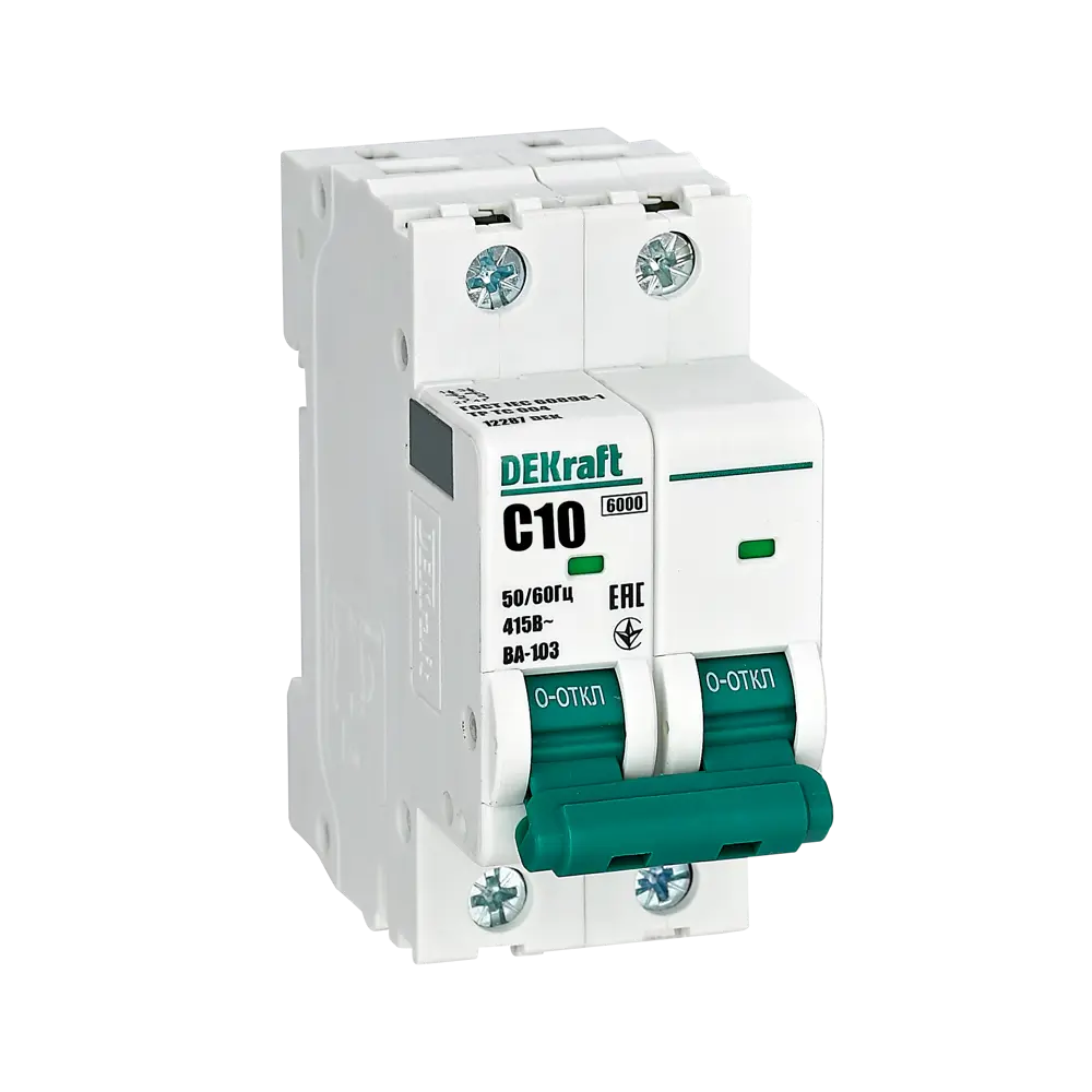 Автоматический выключатель DEKraft ВА-103 2P для надежной защиты сети 84509377 STLM-0050954