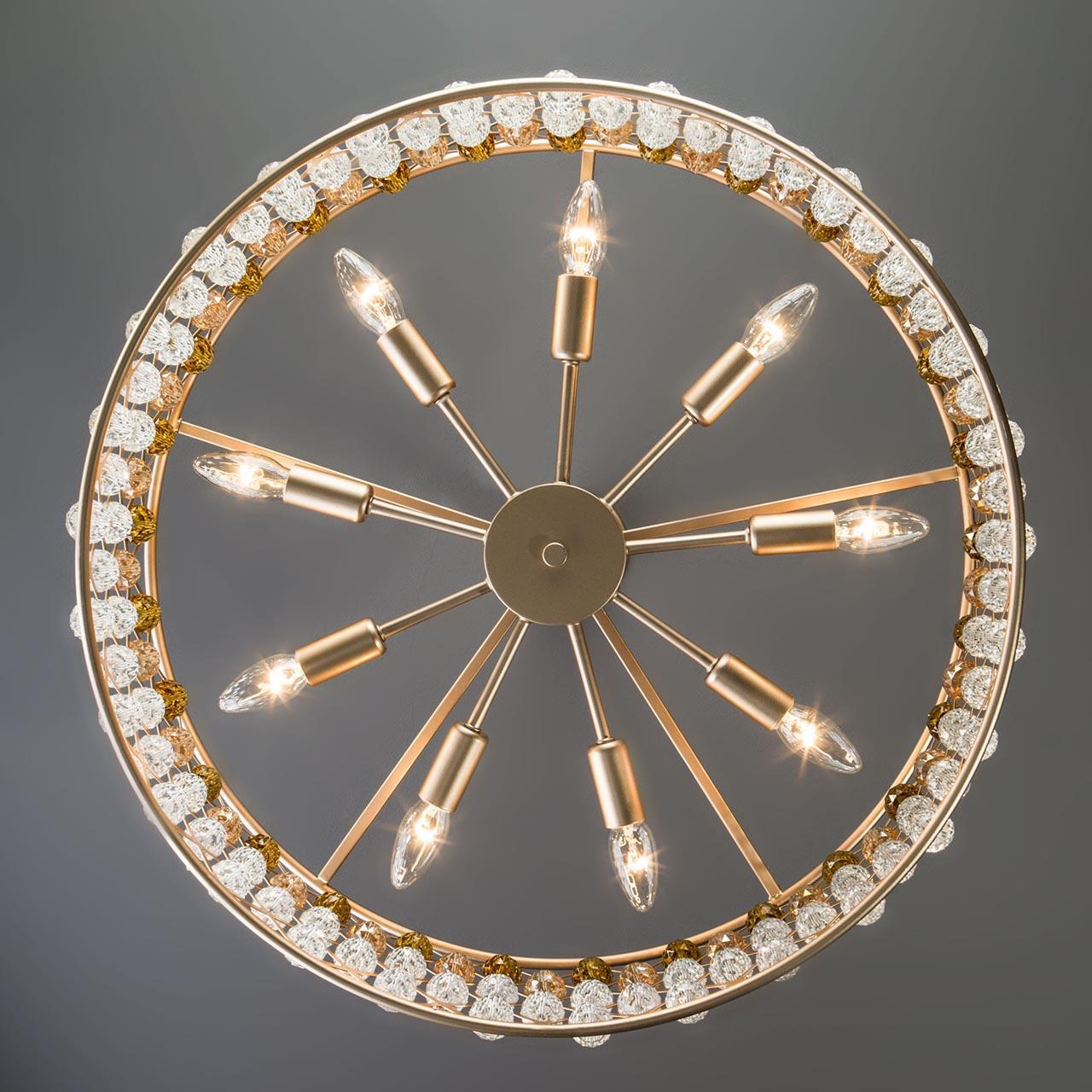 Люстра подвесная золотистая Bogates 307/9 Strotskis BOGATES ДИЗАЙНЕРСКИЕ, PERLINE 00-3887889 Золото  - Вид №3