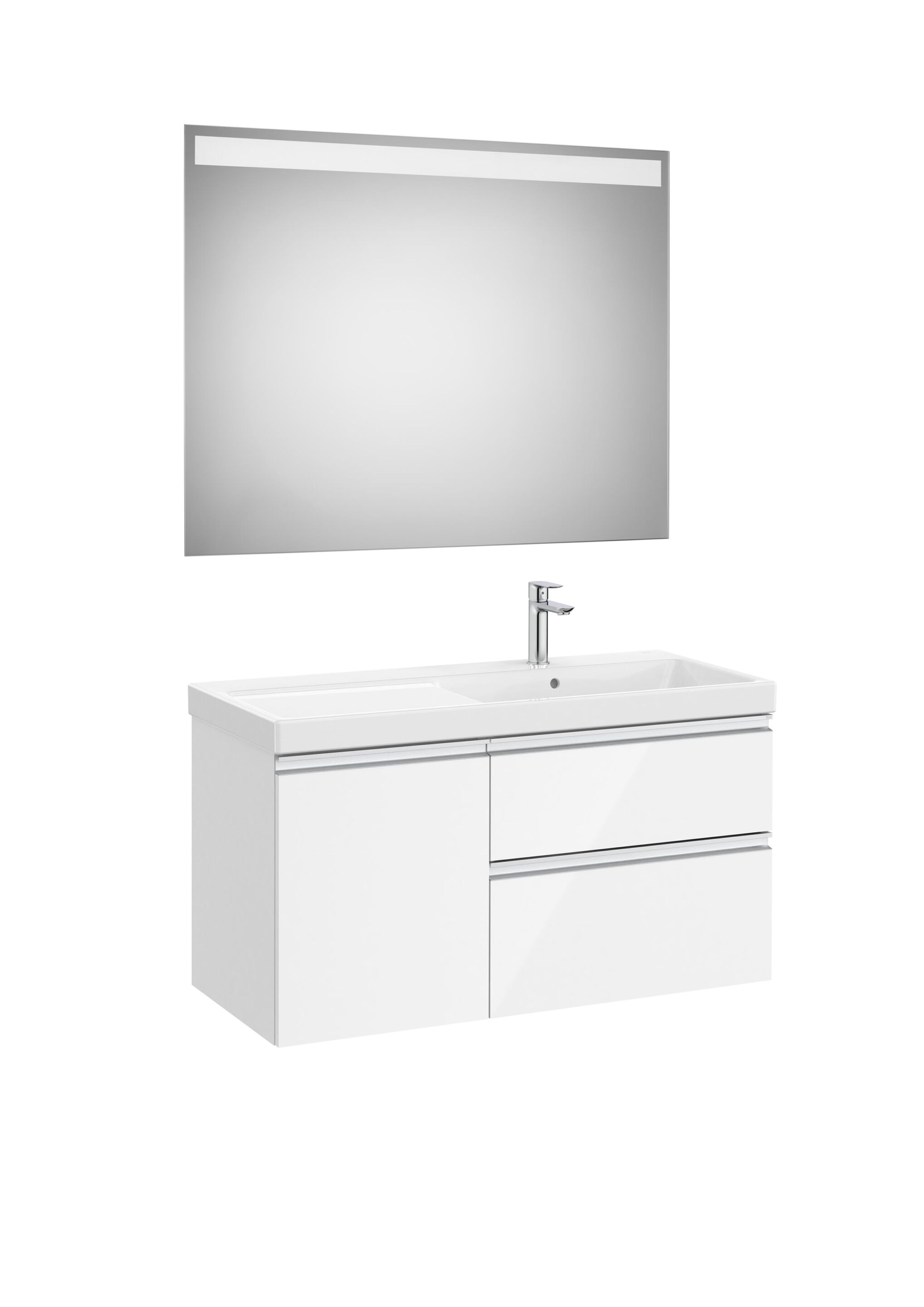 Деревянный умывальник с ящиками, дверцами, зеркалом и встроенной раковиной Roca The Gap ARCH-00147702 - Вид №7