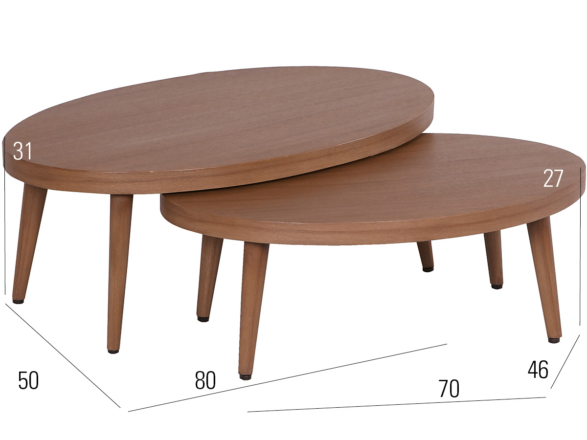 72.00.0572 Журнальный столик Iconic borneo 2-х круглый Mbm  - Вид №2