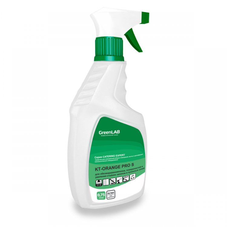 KT-522/075 GreenLAB KT - ORANGE PRO S, 0.75 л. Для обезжиривания любых поверхностей и удаления стойких запахов в кухонных зонах 