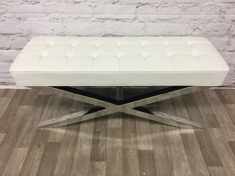 Скамейка Beekman Place от Eichholtz Белый/Хром EICHHOLTZ ДИЗАЙНЕРСКИЕ, EICHHOLTZ 060439 Хром  - Вид №3