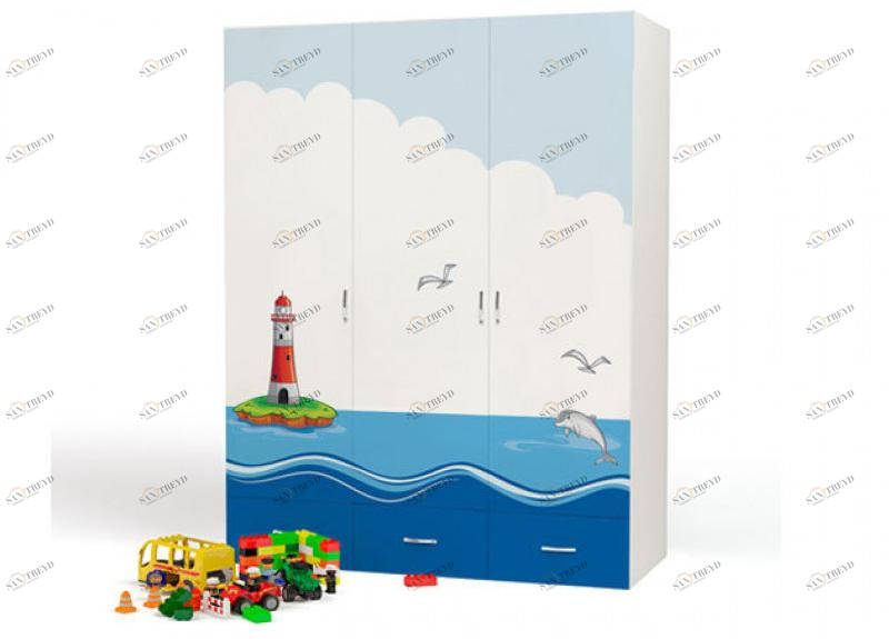 Шкаф ABC-KING 3х дверный Ocean 4631147957573