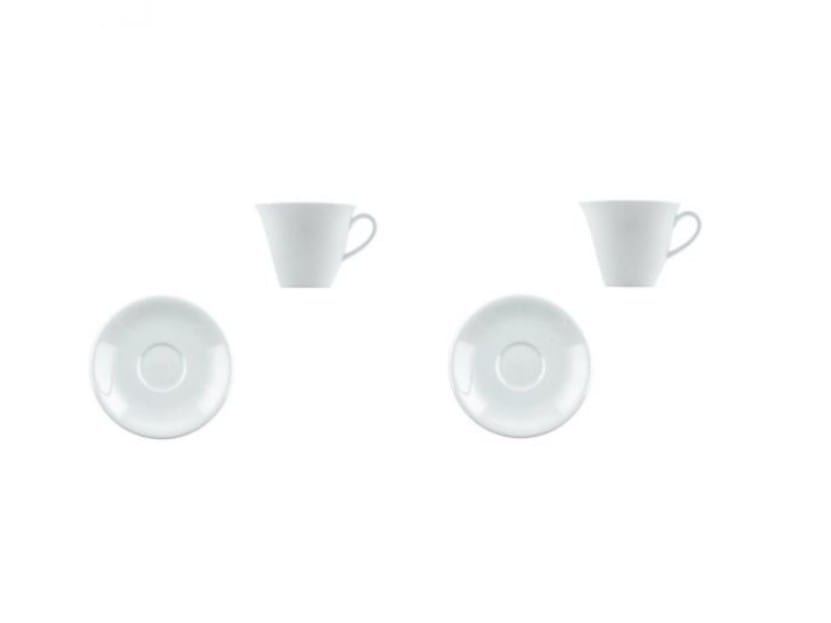 Набор фарфоровых кофейных чашек с блюдцем Driade Белый снег ARCH-00051385