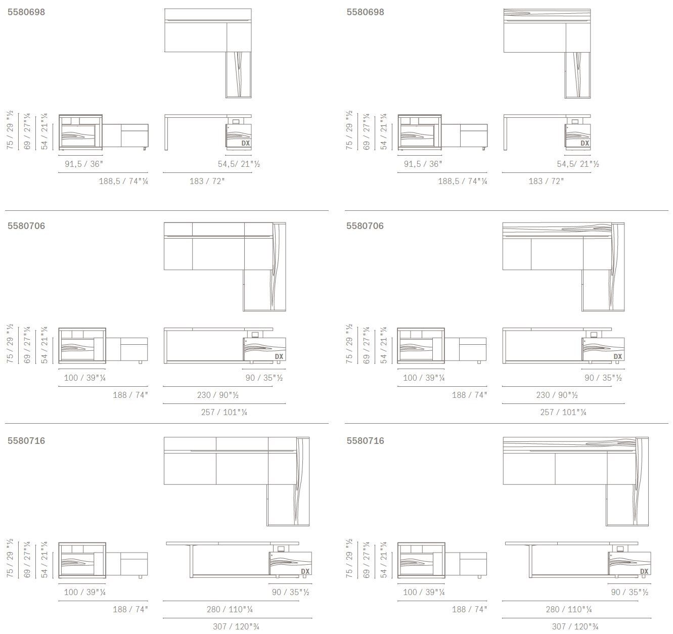 Исполнительный стол со встроенной полкой Poltrona Frau офис-системы управления ARCH-00126200 - Вид №1