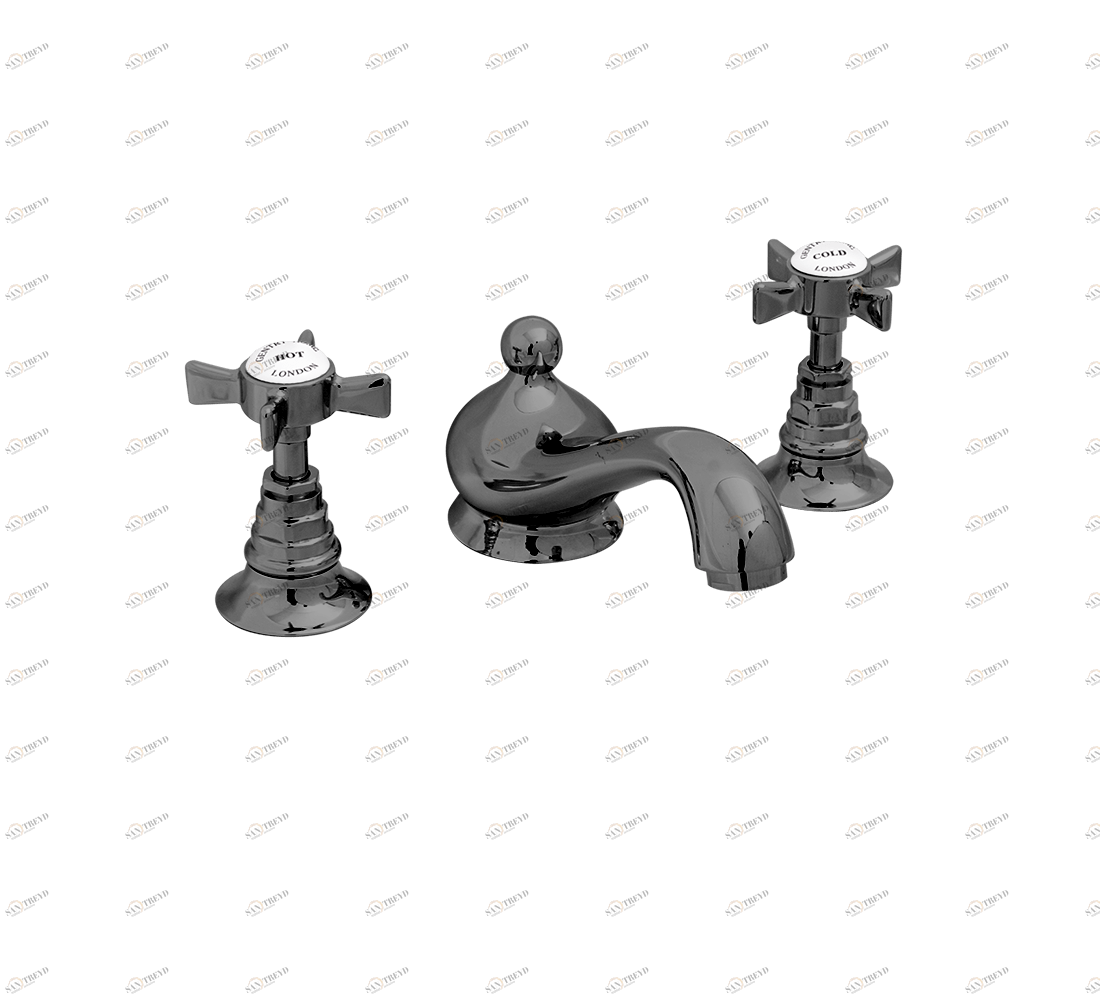 Gentry Home Смеситель для раковины Style на три отверстия с всплывающей пастой Ascot Темный никель GH102105 