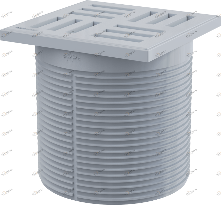 Горловина трапа, решетка 105×105 мм, серый ALCAPLAST APV0100
