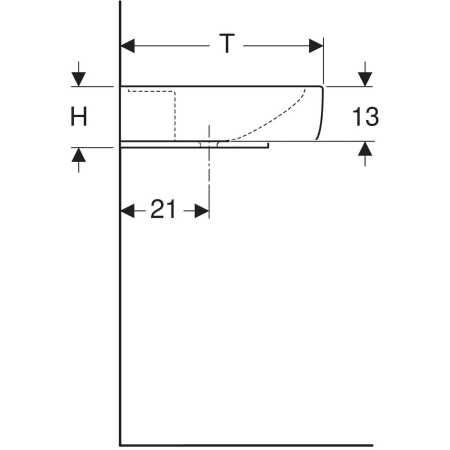 125185000 Накладная раковина Geberit Renova Plan с полкой Geberit  - Вид №4