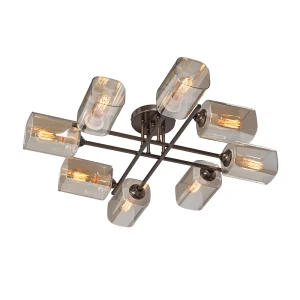 Люстра потолочная Vitaluce Гренада 8 ламп 24м² E27 цвет коньячная бронза темная