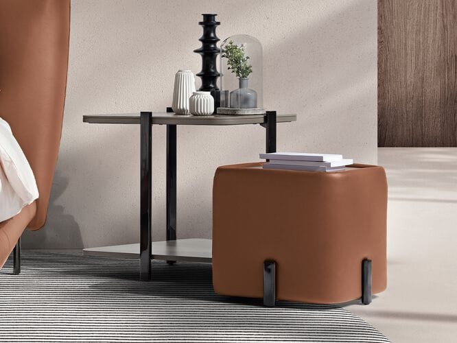 Кожаная тумбочка с деревянной столешницей Max Divani Muzzle ARCH-00032172 - Вид №3