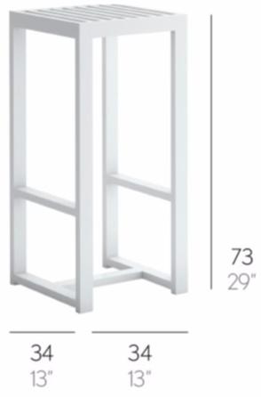 GANDIABLASCO Высокий барный стул из алюминия с подставкой для ног Dna sun-id-1409718 - Вид №4