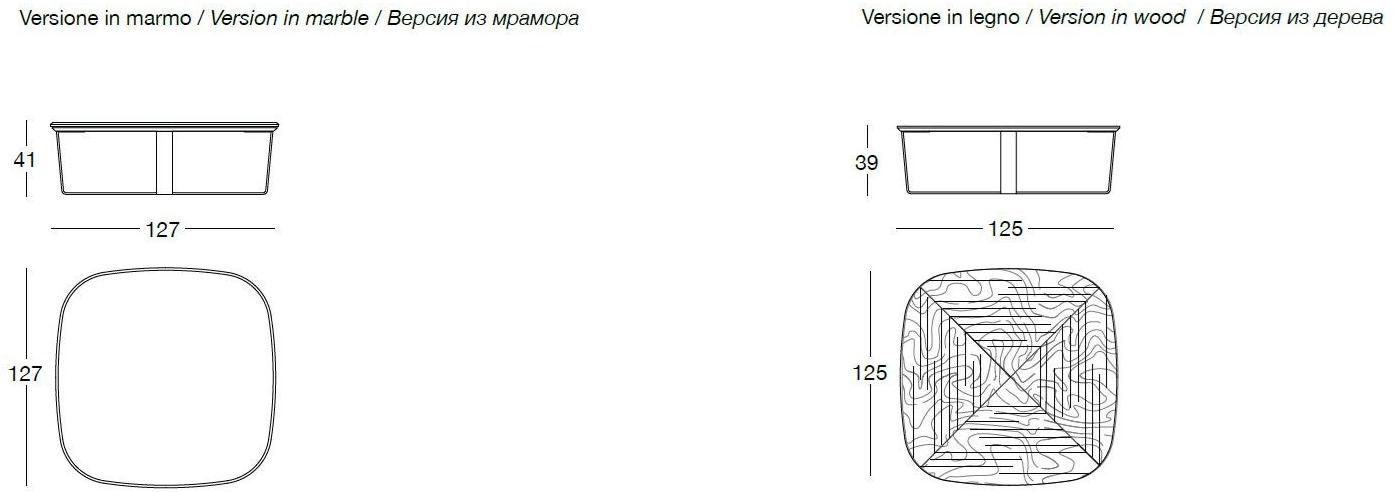 Longhi Квадратный мраморный журнальный столик Loveluxe 2018 – illusion collection Y 721 - Вид №3