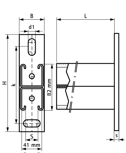 6603886 BIS RapidStrut® Консоль двойная (BUP1000) монтаж к стене и полу walraven  - Вид №1