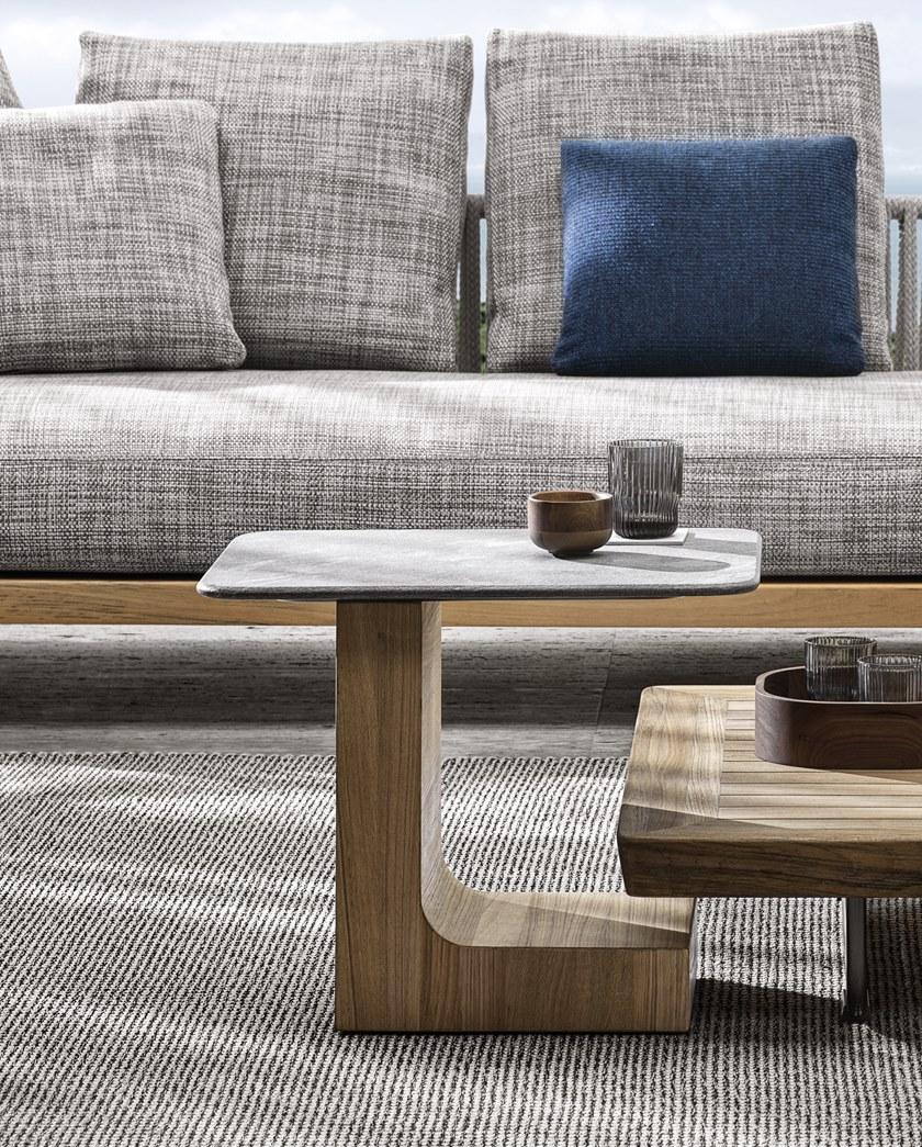 Minotti Садовый журнальный столик с каменной или лакированной столешницей из нпл Block sun-id-1471039 - Вид №2