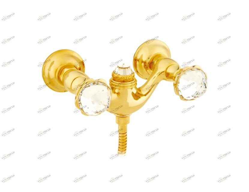 039259.AS0.71 Смеситель для душа с кристаллами сваровски Античное серебро Mestre Swan