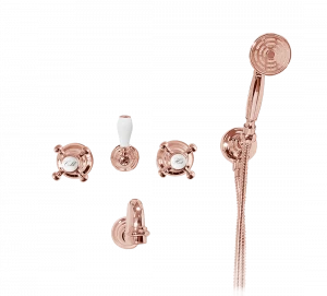 Gentry Home Центр смесителя для раковины до центра два отверстия под смеситель мм Antique Розовое золото GH102924