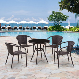 T282ANS/Y137C-W53 Brown 4Pcs Комплект плетеной мебели Afina