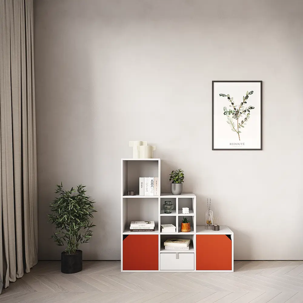 Стеллаж KONSENSA Руан 6 секций 104x104x31.7 см ЛДСП цвет белый STLM-2150133 - Вид №8