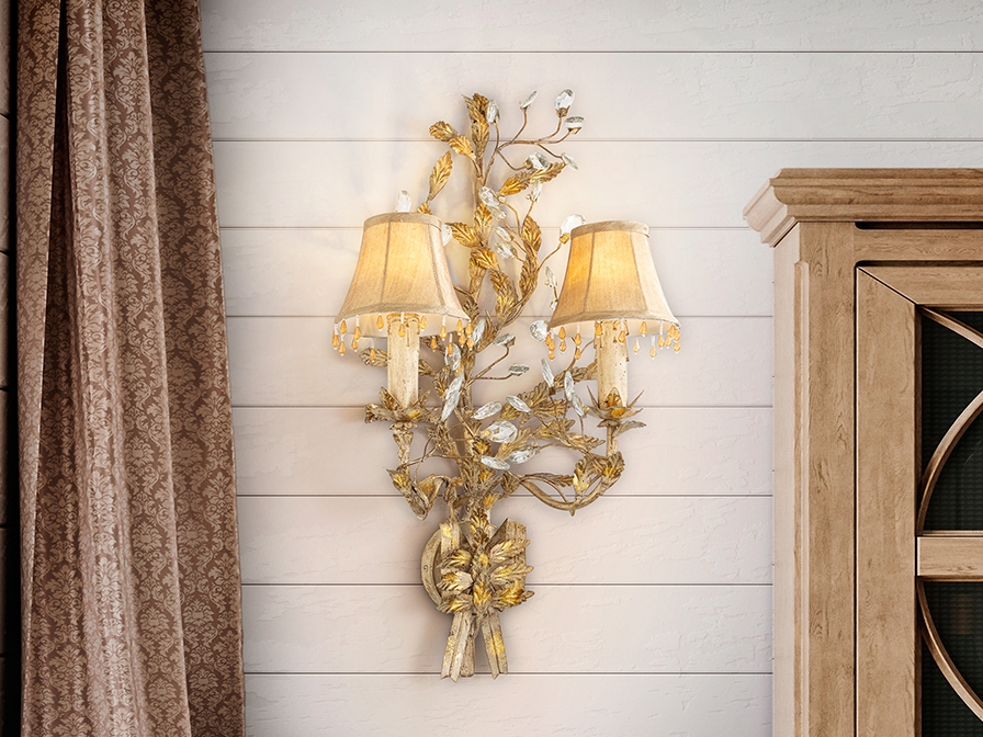 033833 Бра 2L слоновая кость / золото Schuller Verdi - Вид №1