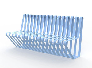 Стальная скамья со спинкой