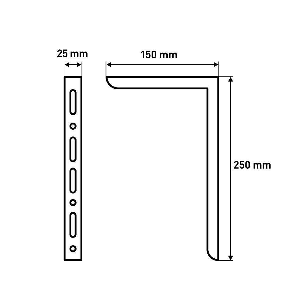 Кронштейн  Модерн 1, 150x250x25 мм, белый LJPS0113 Public Steel Россия  - Вид №6