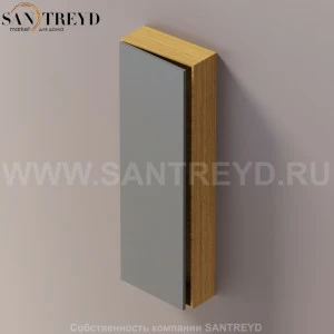 LIFT Модульный шкаф 120 см с левой дверью на доводчиках. Модули могут располагаться горизонтально и вертикально. Отделка: тик и темно-серая краска. AMOB054LGPTSX