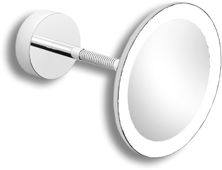 71285 Зеркало подвесное поворотное трехкратное увеличение с подсветкой кабель в стене цвет хром LANGBERGER Accessories