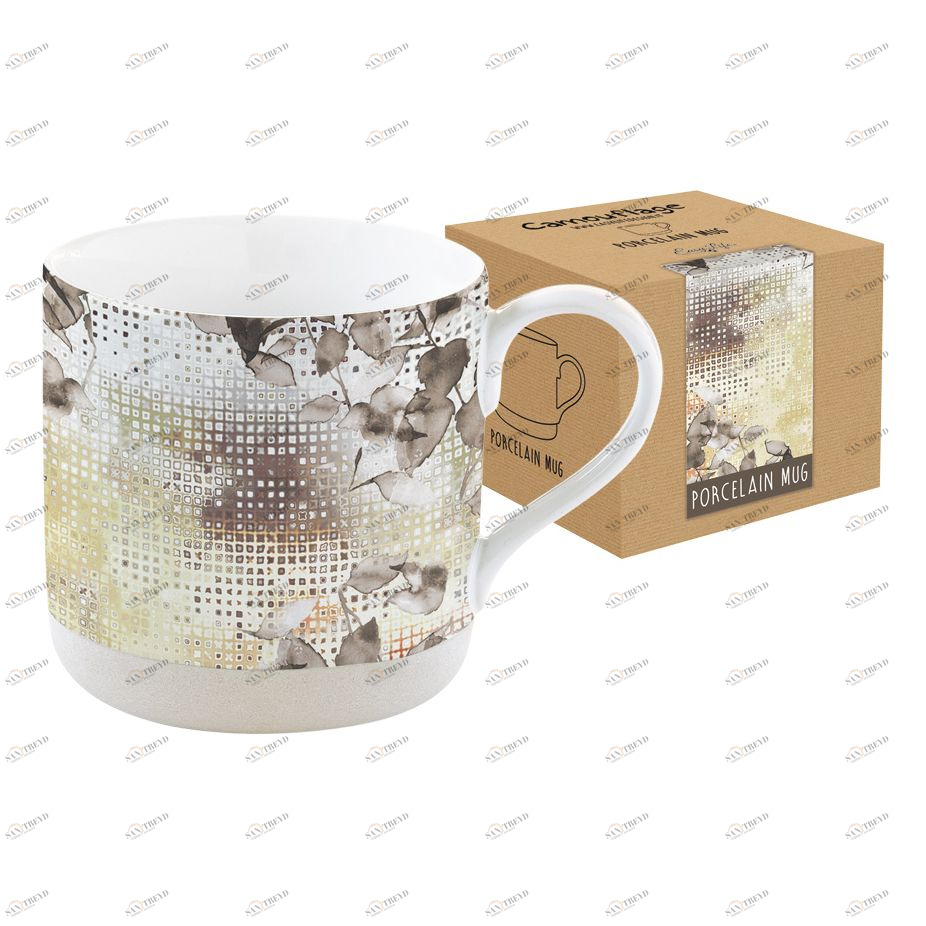 Кружка фарфоровая 0,375 л бело-серая Camouflage EASY LIFE CAMOUFLAGE 00-3946504 Белый;серый 