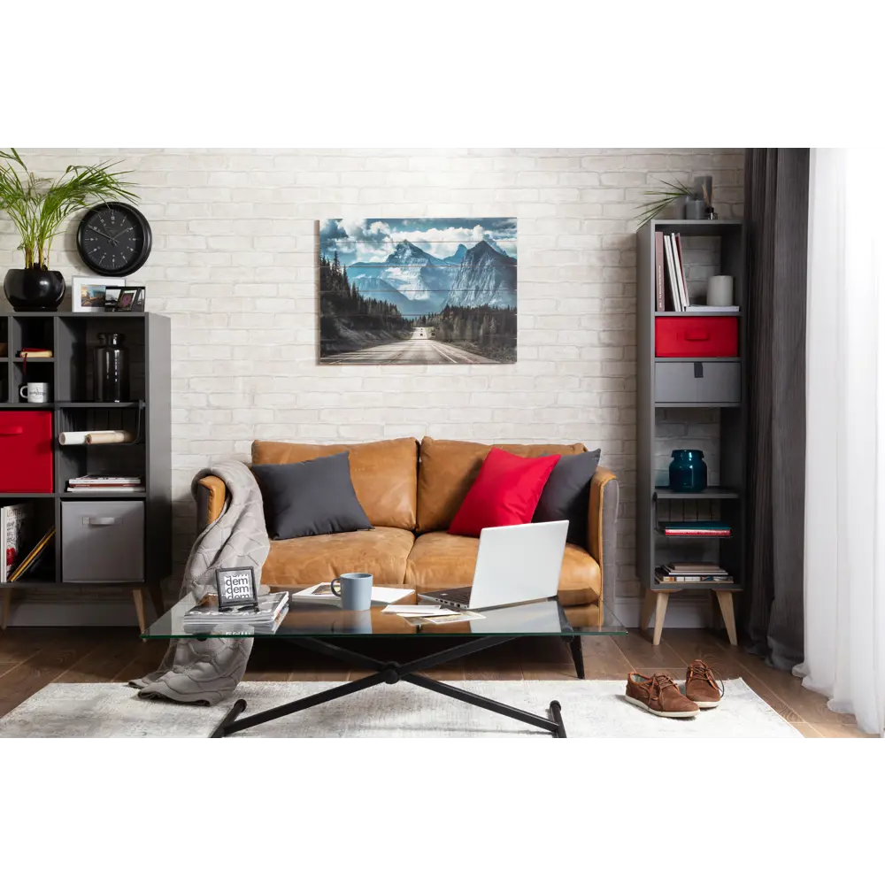 Стеллаж КУБ 4 секции 36х139х32 см ЛДСП цвет графит Santreyd STLM-2127370 - Вид №5