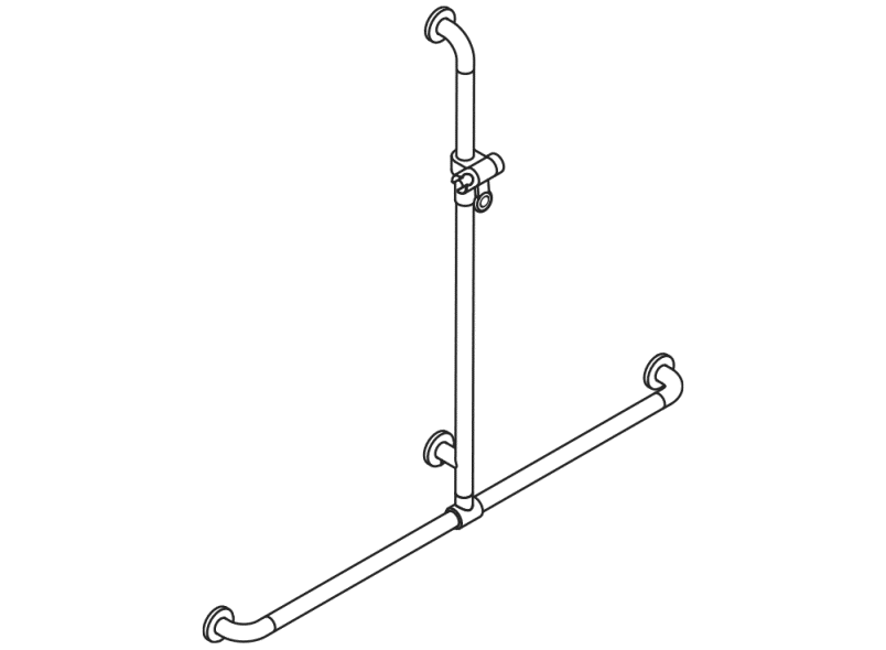 801.35.43054 Поручень для душа с выдвижным держателем для душа HEWI WARM TOUCH  - Вид №2