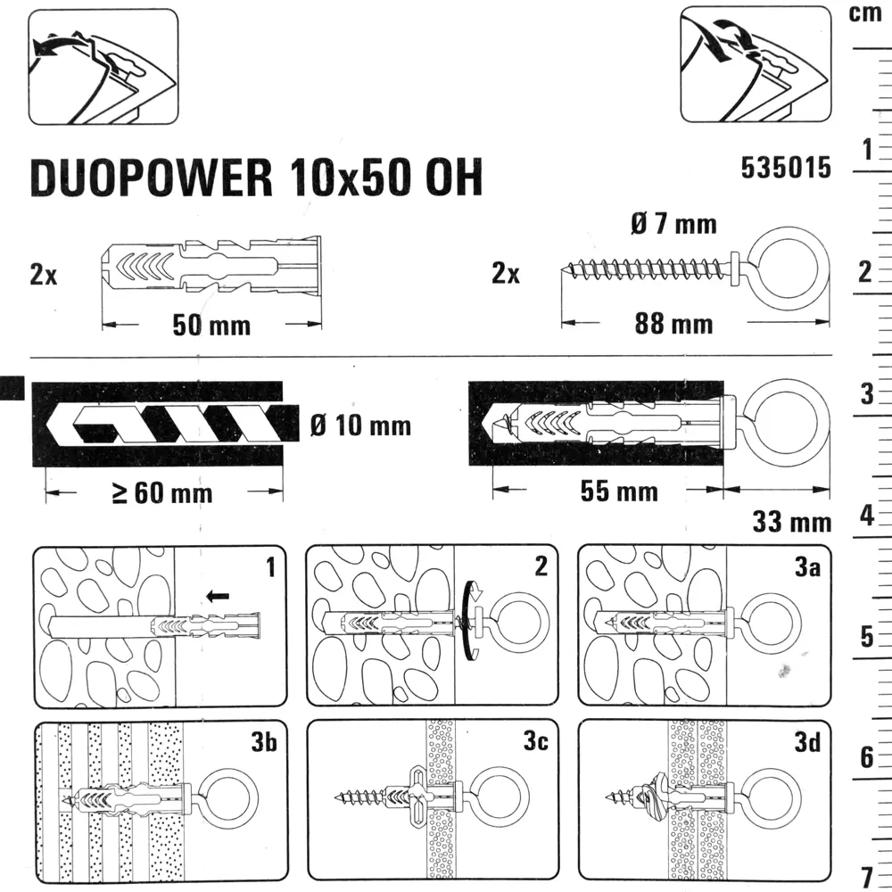 Дюбель универсальный DuoPower 10x50 мм, крюк-кольцо, 2 шт FISCHER STLM-2197411 - Вид №3