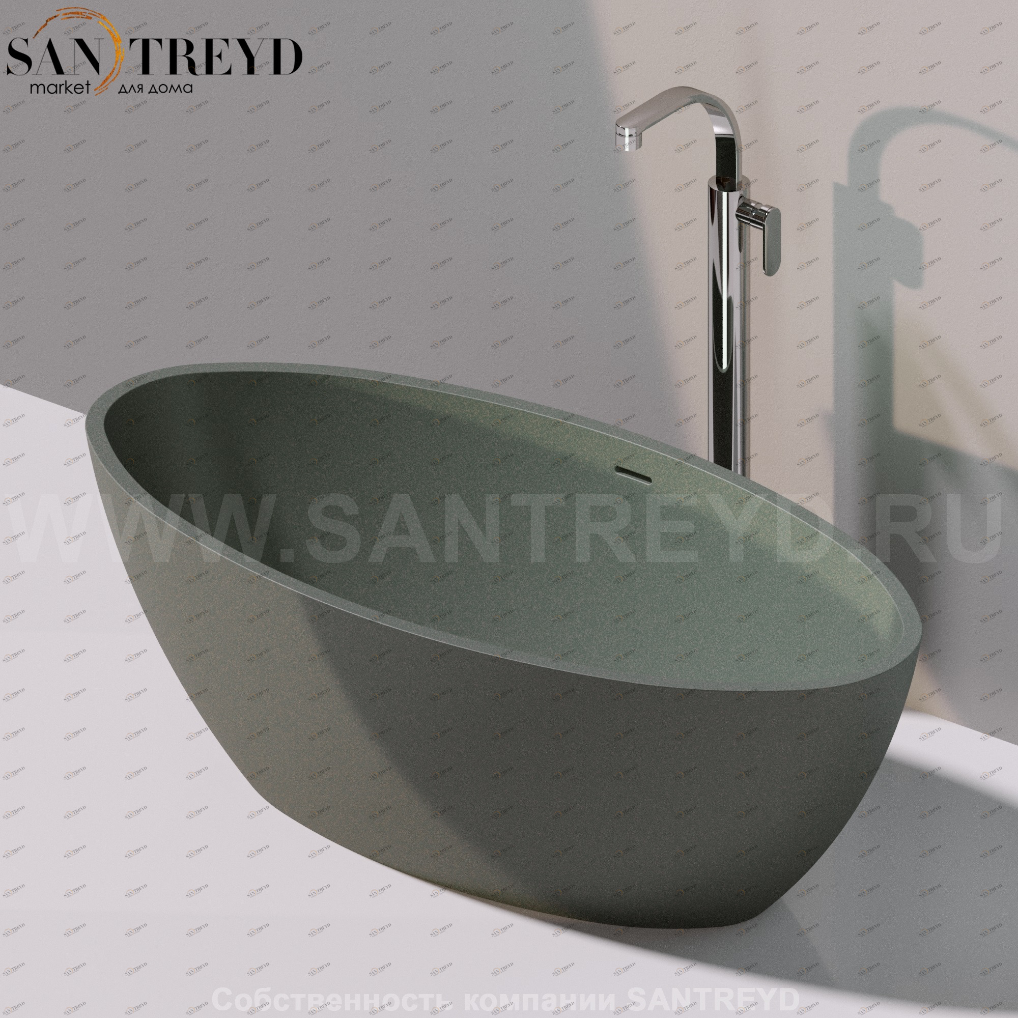 Flaminia APP Ванна свободностоящая 150 см серая AP150V.7037 Ceramica Flaminia AP150V7037