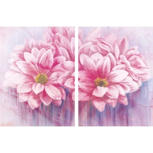 Картина модульная Розовые цветы 45x60 см 2 шт.