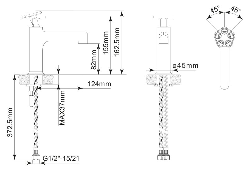 Смеситель для раковины ROSO ROS-LVM-CRM BELBAGNO  - Вид №4