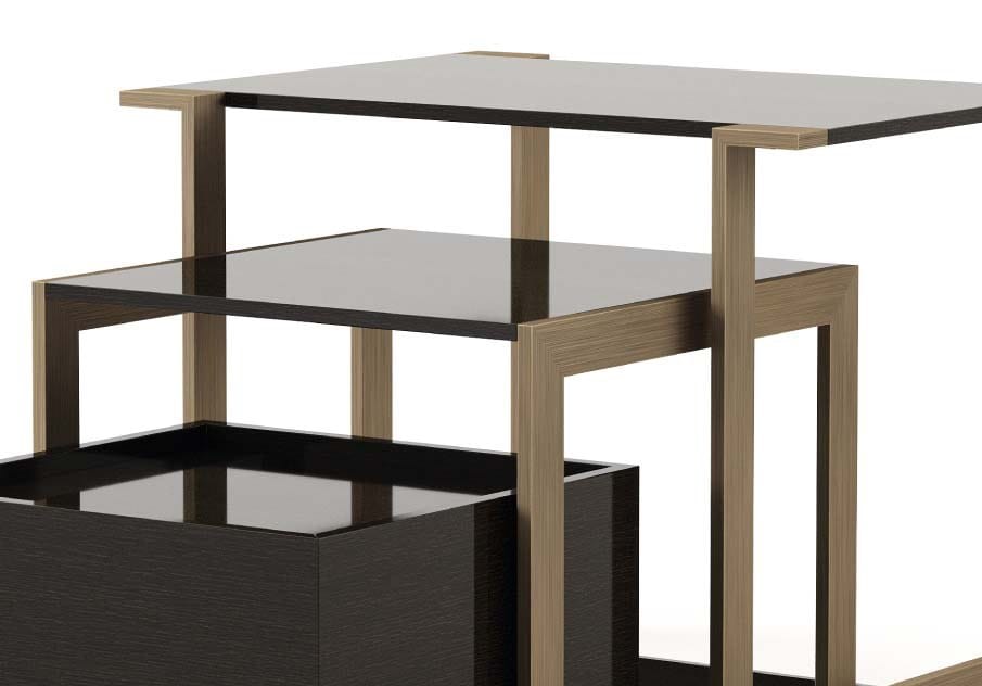 Квадратный журнальный столик из латуни и дерева Stylish Club Fortune ARCH-00014911 - Вид №1