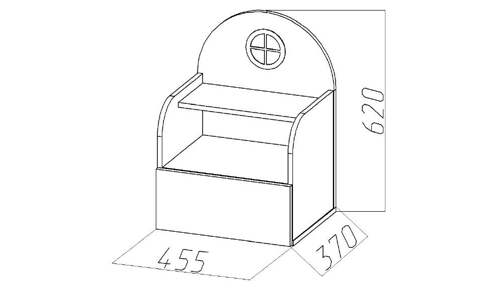 Тумбочка детская с полкой и ящиком "Амстердам" МАНДАРИН АМСТЕРДАМ 179545 Красный Santreyd  - Вид №3