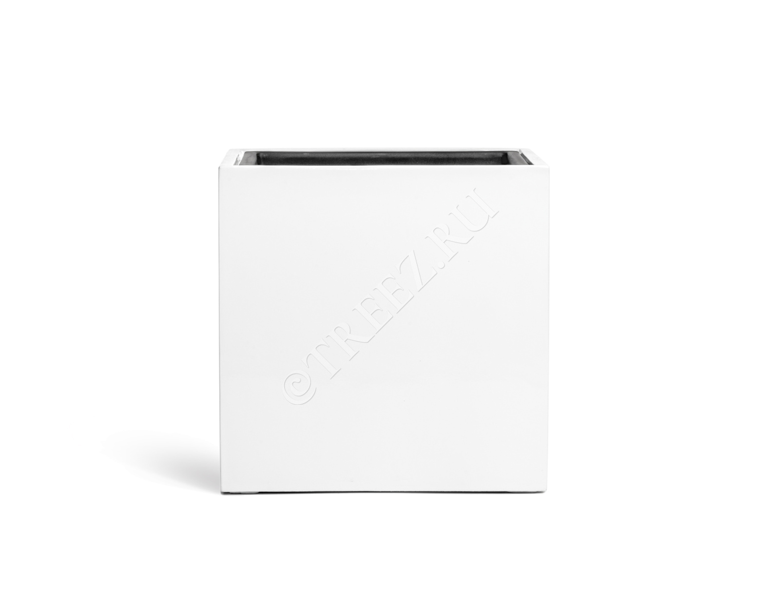 41.3320-05-033-WH-20 Кашпо  Effectory - серия Gloss - Куб - Белый глянцевый лак Цветочная коллекция  - Вид №7