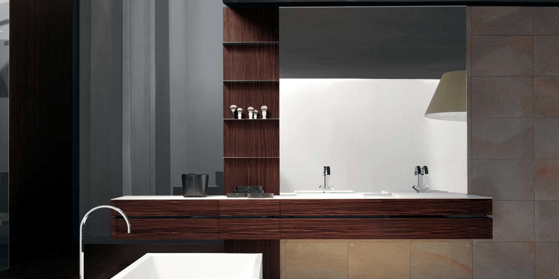 Комбинация ванной комнаты KU 50 в отделке Ska MillTek / 85 Palissandro MILLDUE KUBIK KUBIK50 - Вид №1