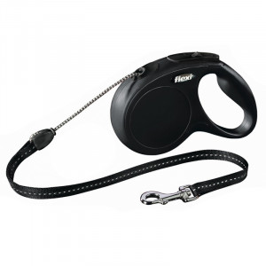 ПР0045980 Рулетка для собак New Classic M до 20 килограмм, трос 8м черная Flexi