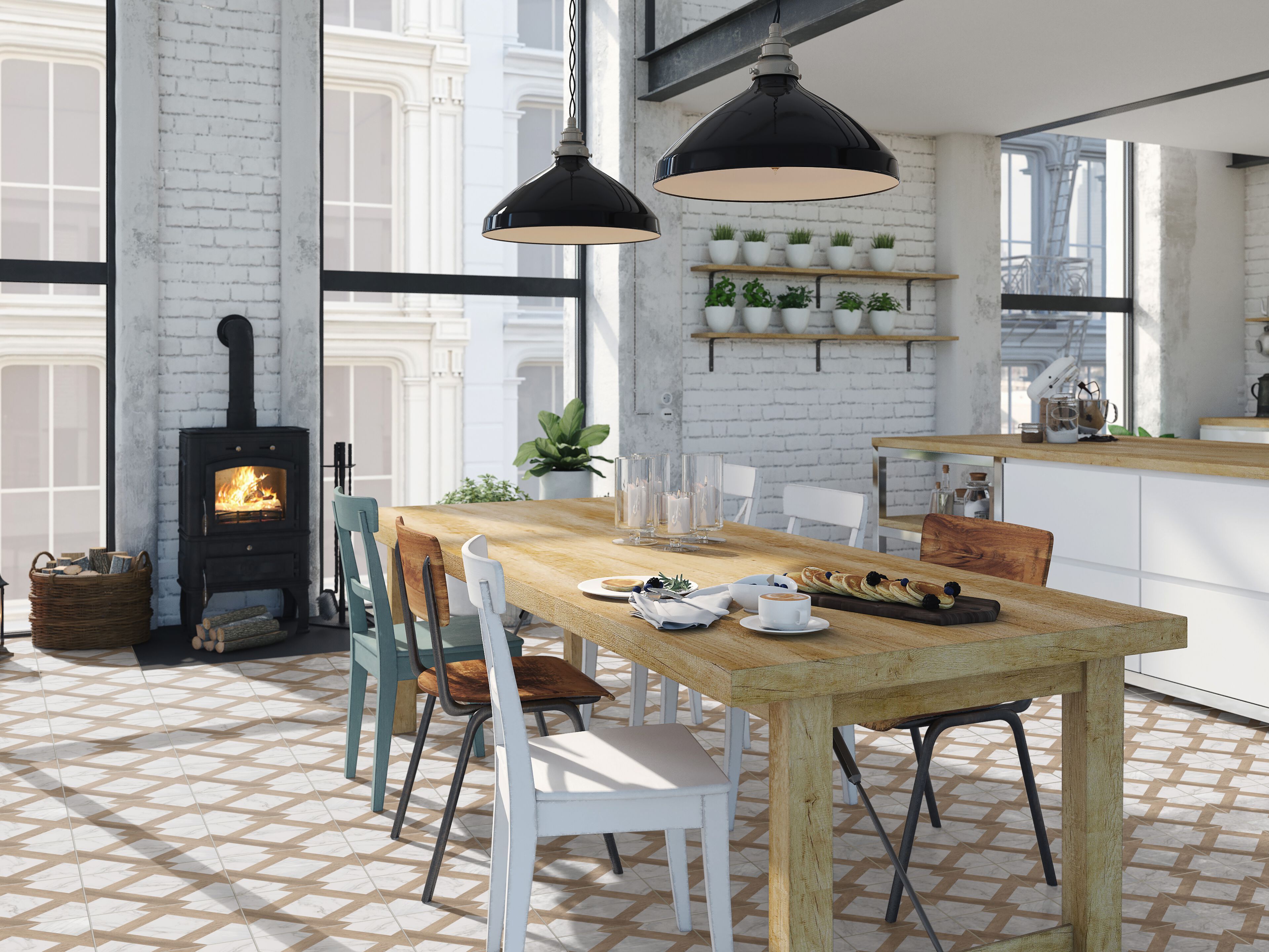 Пол / облицовка керамогранита с эффектом мрамора и дерева KERADOM MARBLE & WOOD ARCH-00139454 - Вид №6