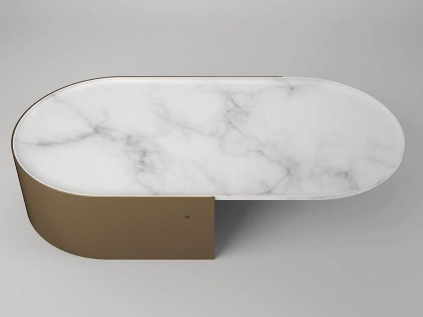 IOC project partners Овальный журнальный столик со столешницей из каррарского мрамора sun-id-1377680 - Вид №2
