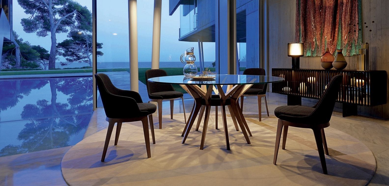 Тканевый поворотный стул с подлокотниками ROCHE BOBOIS TOURNICOTI ARCH-00134966 - Вид №6