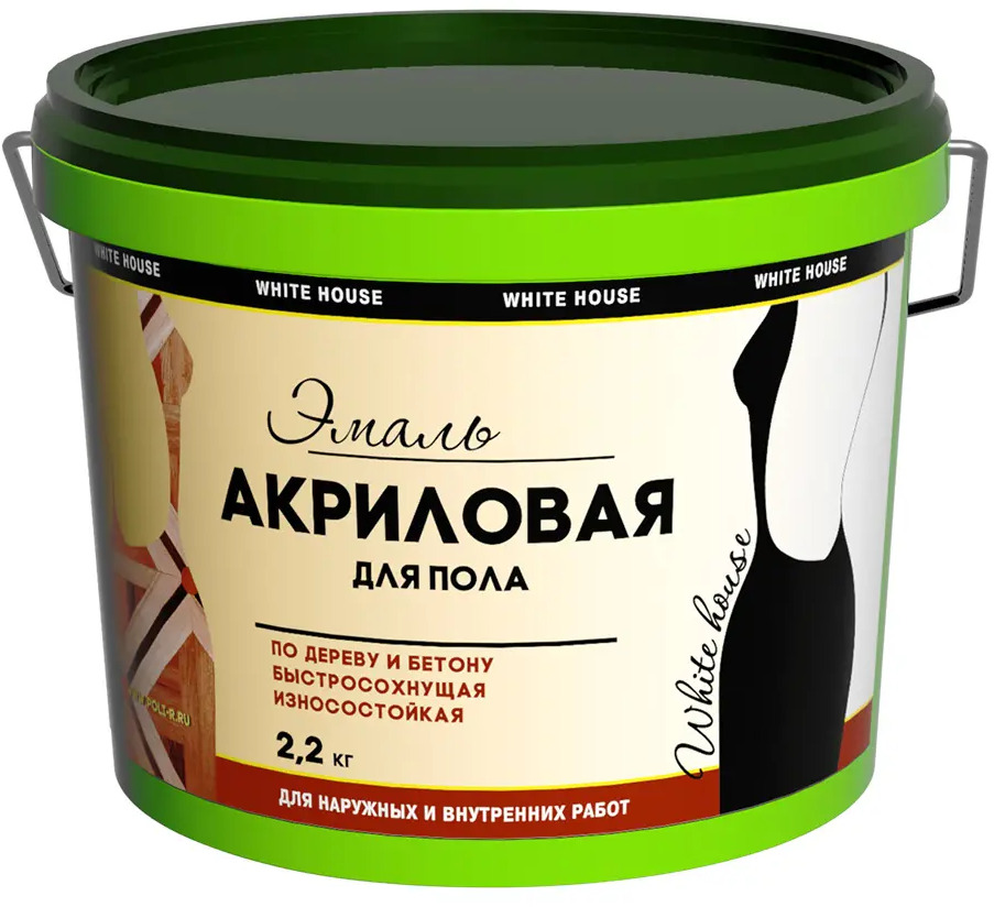 90196890 Эмаль акриловая ВД-АК-1179 для пола и внутренних работ White House темный шоколад 2.2 кг STLM-0129559