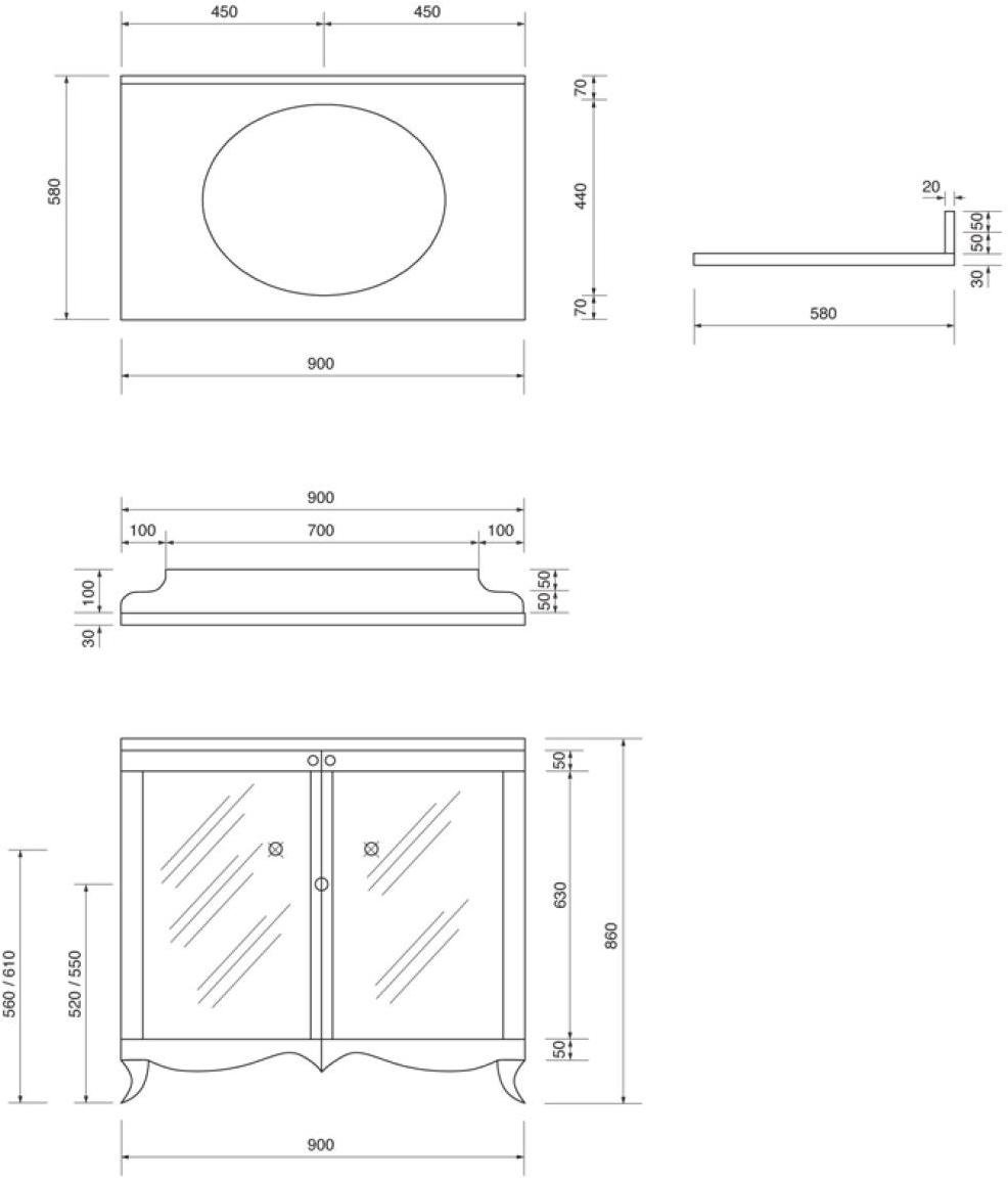 Gentry Home Тумба под умывальник с дверцами sun-id-1387144 - Вид №3