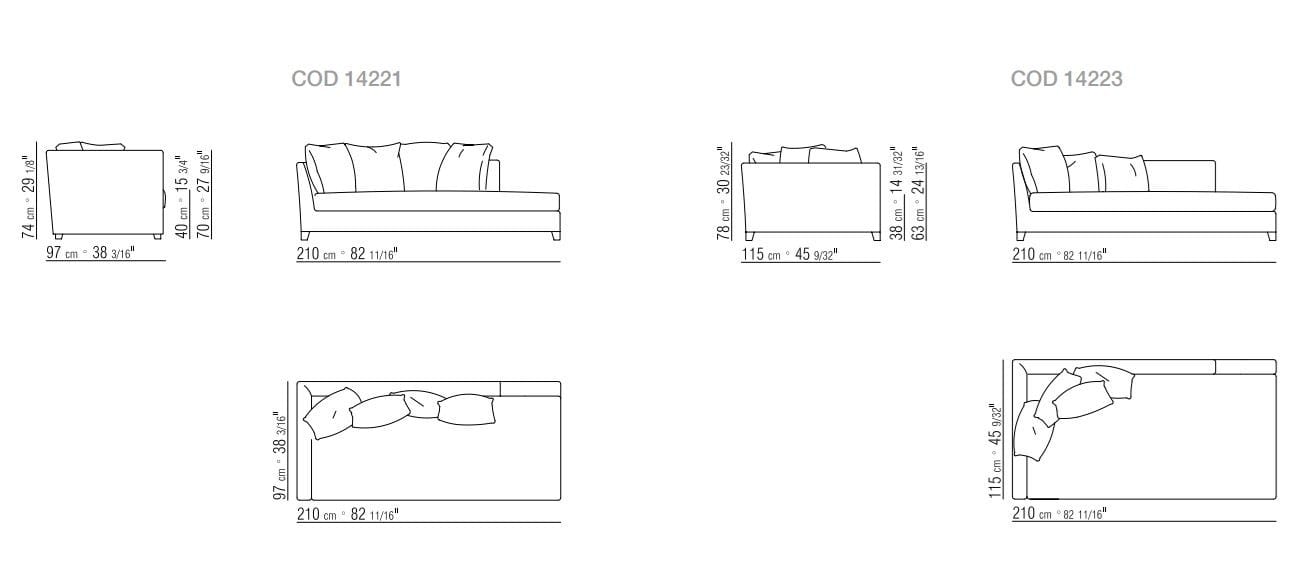 Съемная ткань Dormeuse Flexform ARCH-00148609 - Вид №1