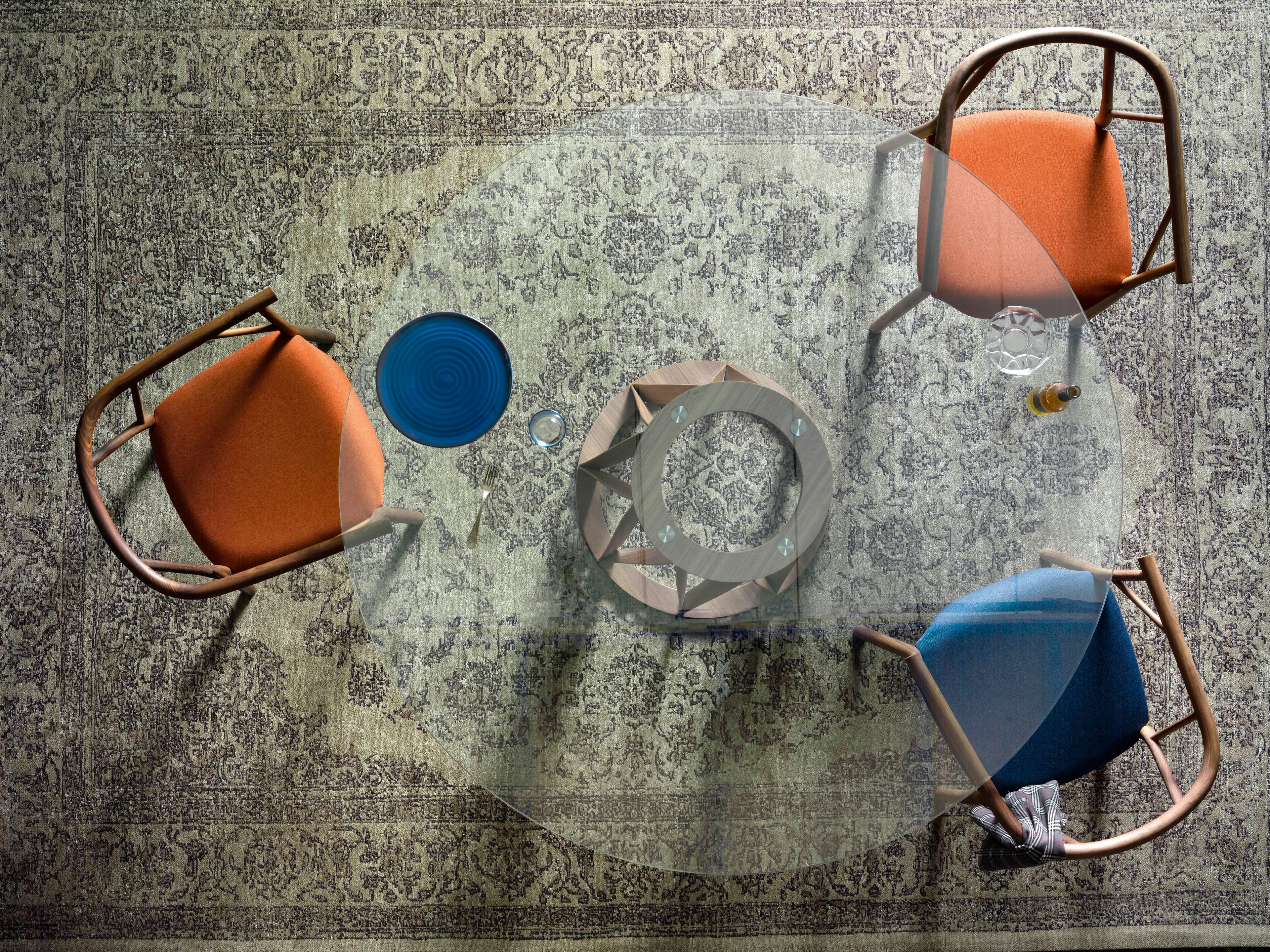 Круглый стол из дерева и стекла Miniforms Acco ARCH-00024473 - Вид №1